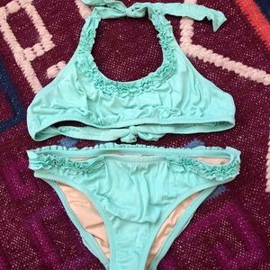 Turquoise two-piece Bathing suit. Size 8